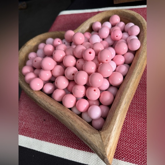 Other - Pink Acrylic Craft Beads Round Jewelry Making DIY Supplies Lot